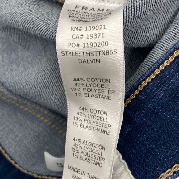 Frame Women's High Rise Le High Straight Raw Edge Denim Jeans Blue Size 27 - Picture 15 of 16